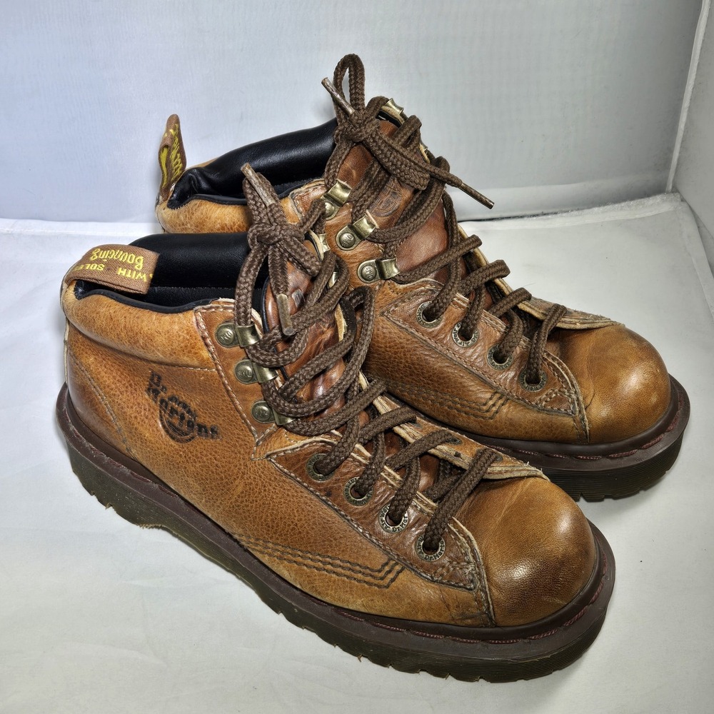 Dr. Doc Martens 8287 Saxon Air Wair Brown Leather Work Boots US Mens 5